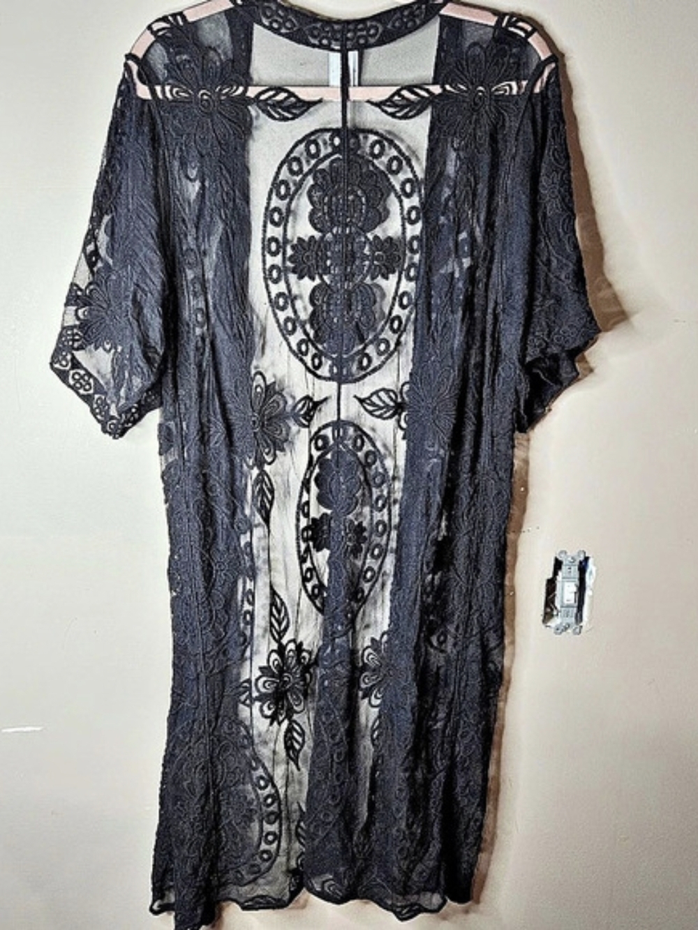 Time and Tru Floral Lace Tunic Black & Pink Size Small-Medium